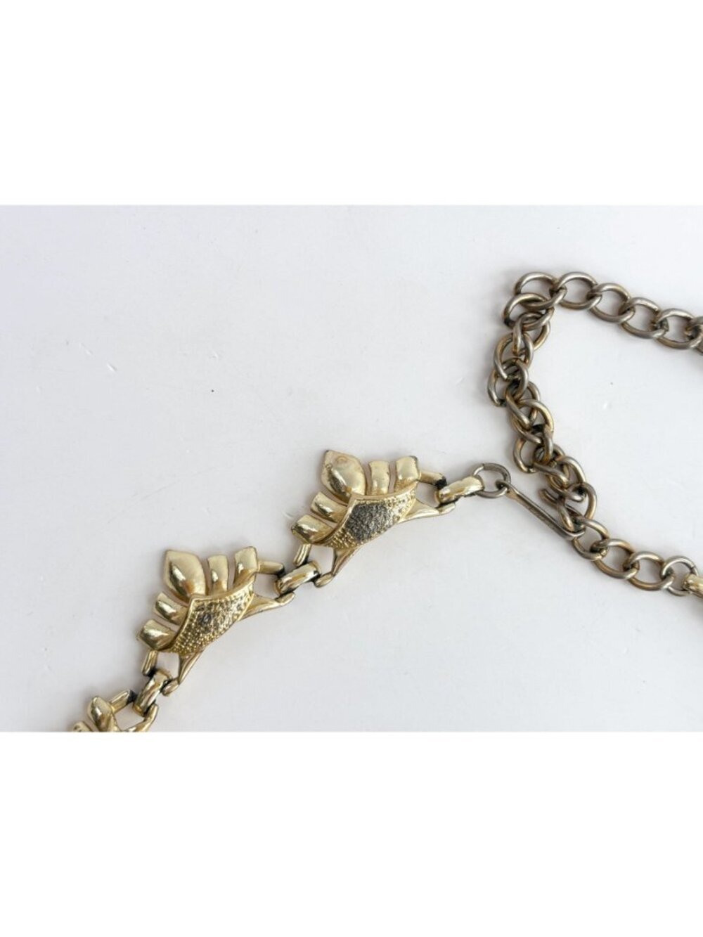 Coro Signed Gold Toned Designer Chainlink Abstract Vintage 80's Bracelet - 18" - Picture 6 of 16